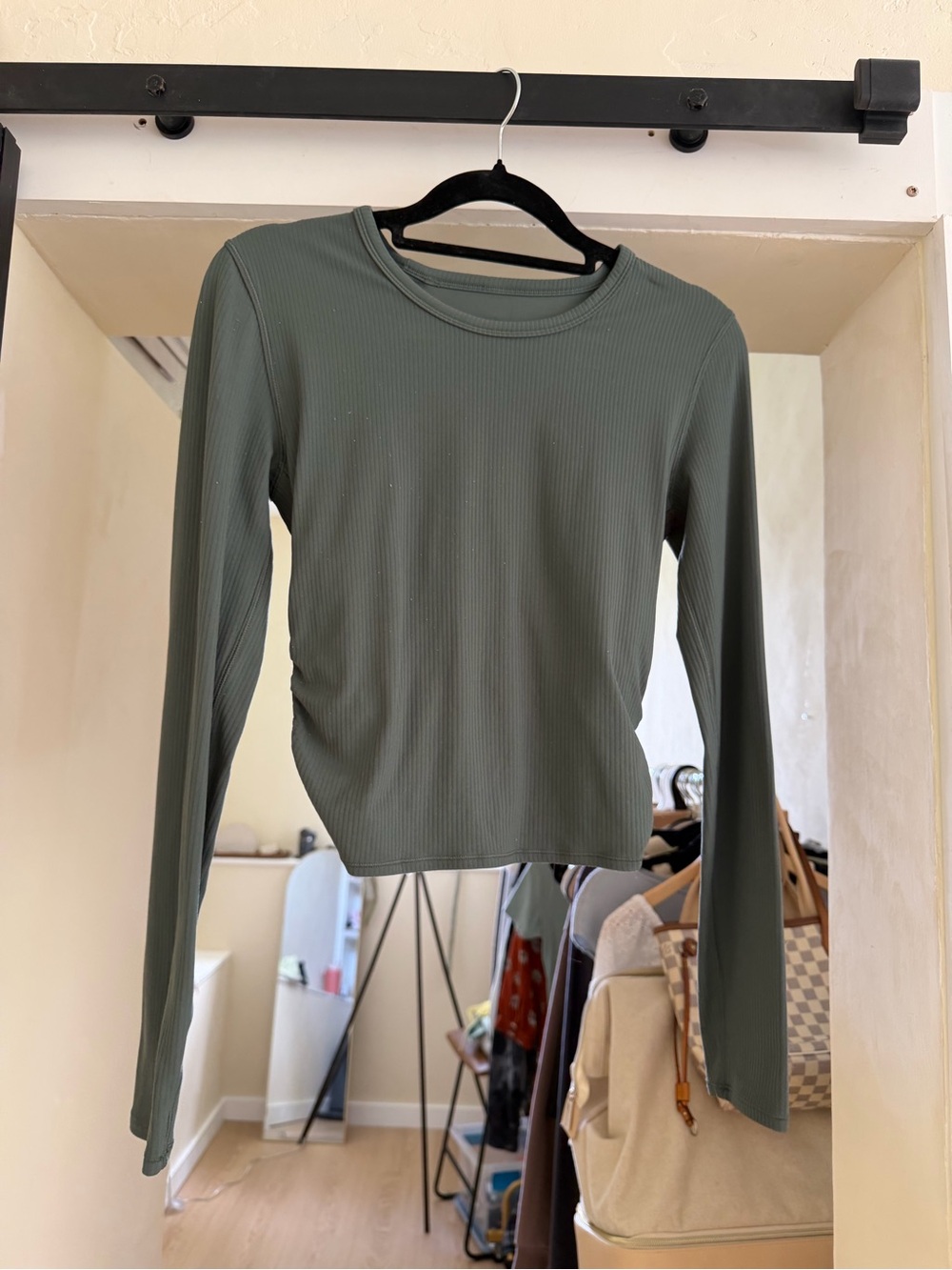 Lululemon Long Sleeve Ribbed Crewneck Top - Olive Green